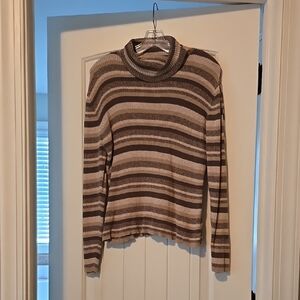 Striped Brown and Tan Women's Sweater